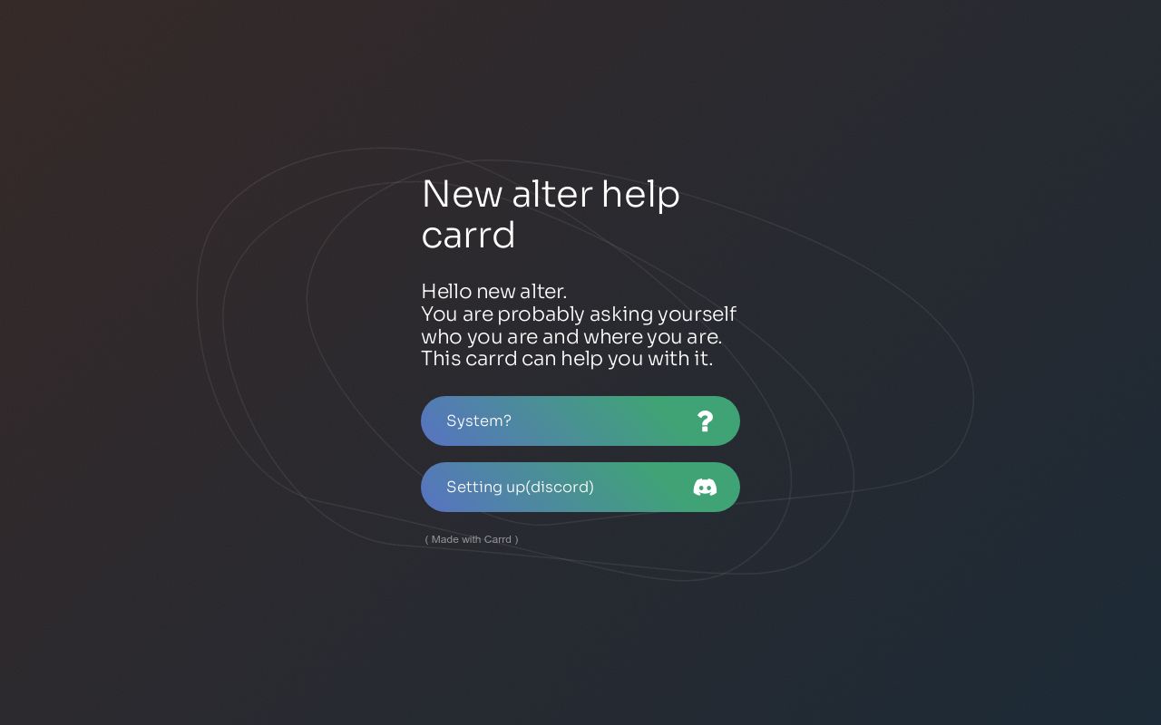help for new alters